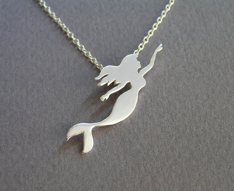 sterling silver mermaid pendant necklace 