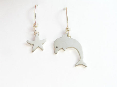 dolphin earrings, starfish dangle earrings