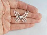 Butterfly  Necklace Pendant  - Sterling Silver - Butterfly Jewelry - Handmade Jewelry