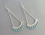 turquoise Chandelier earrings sterling silver