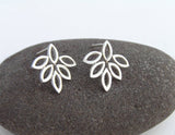 sterling silver lotus earrings, flower earrings
