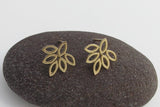solid 14k gold flower earrings