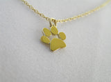 14k gold paw print necklace, gold dog paw, cat paw