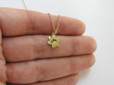 14k gold paw print necklace, animal lover gift