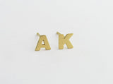 14k gold initial earrings, personalized jewelry
