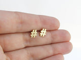 14k gold hashtag stud earrings, social media gift
