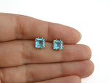 14k gold handmade earrings with blue topaz 