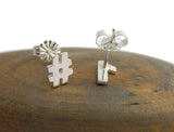 numbers earrings, sterling silver