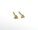 tiny triangle stud earrings 14k gold