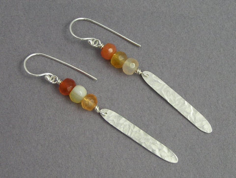 sterling silver feather earrings