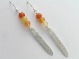 sterling silver and carnelian earrings