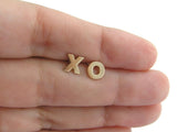 14k gold xo earrings, real gold earrings