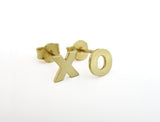 14k gold xo earrings