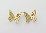 solid 14k gold wings earrings