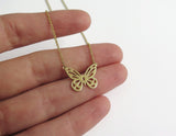 14k gold butterfly pendant necklace 
