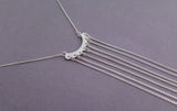  sterling silver long fringe necklace
