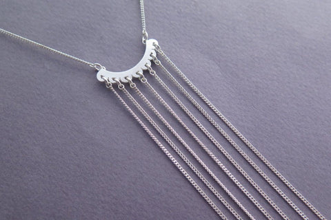 Fringe Necklace Long Sterling silver Tie Necklace – Dalia Shamir