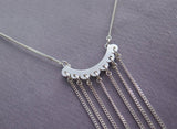 long fringe necklace chain sterling silver
