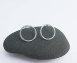 small hoop earrings, sterling silver