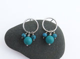 small hoop and turquoise earrings