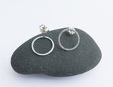 minimalistic earrings, sterling silver hoop