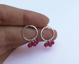 small dangle earrings with pink agate