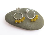 circle earrings with gemstones