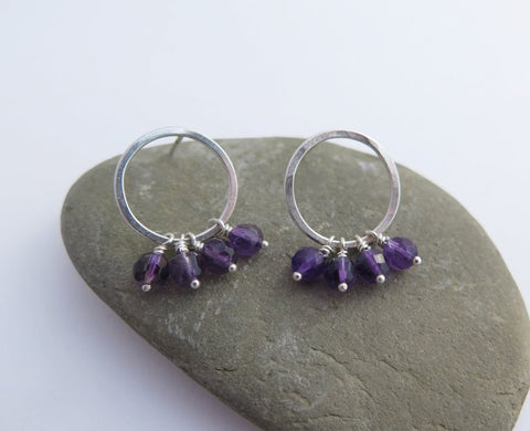 silver and amethyst earrings
