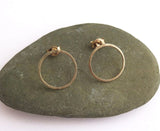 solid 14k gold circle earrings for her