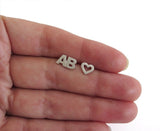 initials and heart earrings