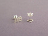personalized letters and heart earrings