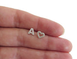 letter and heart earrings