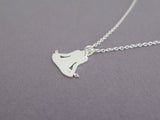 lotus position necklace, sterling silver