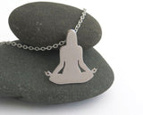 meditating woman necklace
